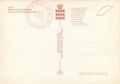 Pałac S.A.S. Princesa Monako — Monako — Wydawnictwo Molipor — Rewers