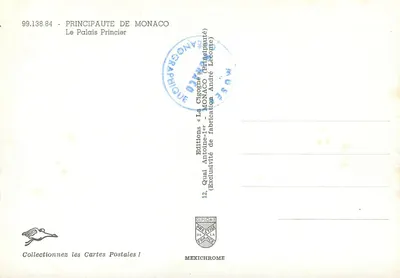 O Palácio Real — Mônaco — Edições Iris — Verso
