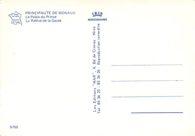 Zmiana straży — Monako — Wydawnictwo IRIS — Rewers