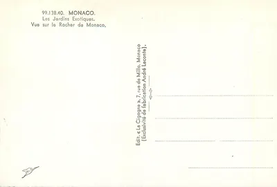 Giardini Esotici — Vista sul Rocher di Monaco — La Cigogne — Verso