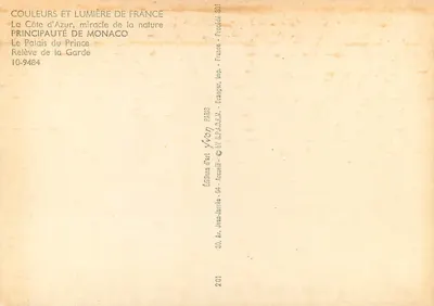 Palácio do Príncipe — Relva da Guarda — Edições d'Art Arcueil — Verso
