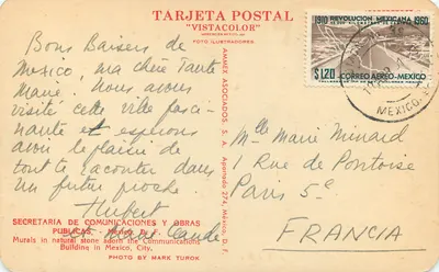 Ściany z naturalnego kamienia — Wydawca AMMEX ASOCIADOS S.A. — Karta pocztowa 'Vistacolor' — Rewers