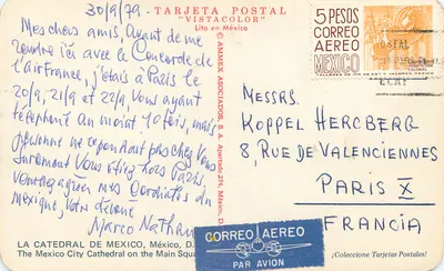 Katedra w Meksyku — widok z głównego placu — AMMEC ASOCIADOS, S.A. n° 274 — Rewers