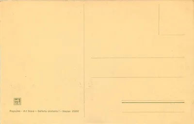 Napoli - Piazza Vittoria — widok z placu z palmierem i statuami — wydawca Ragozino, seria 25668 — Rewers