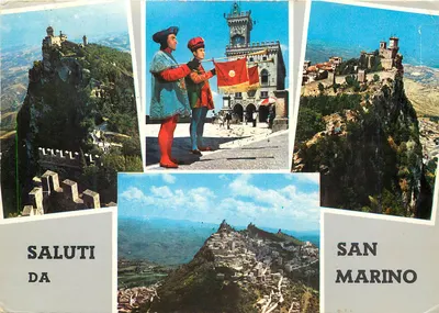 San Marino — vista panorâmica e trajes tradicionais — Teenograf S.p.A.