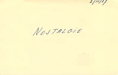 Nostalgie — tekst ręczny — wydawca nieznany — Rewers