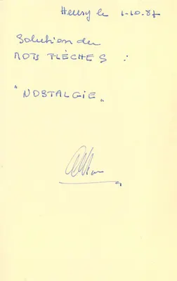 Heusy — Nostalgie — Nadawca André Poncelet — Rewers