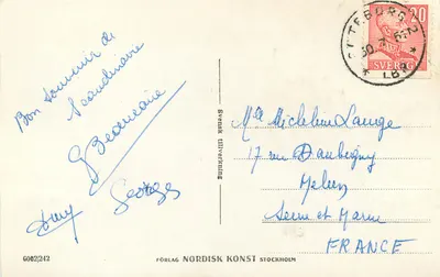 Stockholm. Zamek Sejmowy i most Norrbrö — wydawca Nordisk Konst Stockholm, nr 6002242 — Rewers