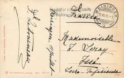 Meiringen — Gory Rhony — wydawca Dr. Trenkler Co., Leipzig — Rewers