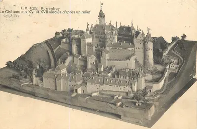 Porrentruy — Le Château aux XVIe et XVIIe siècles d'après un relief — L.B. 1058