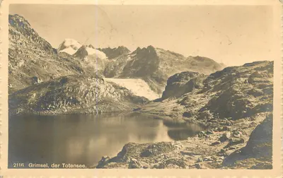 Grimsel, o Lago dos Mortos — vista do lago e do glaciar — editor desconhecido, n° 2116
