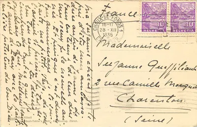 Paisagem nevada — Chaux-de-Fonds — editor Künzli-Tobler, Zurique, n° 8916 — Verso
