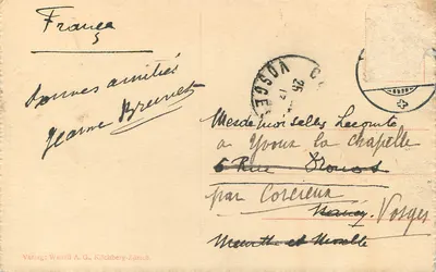 Schynige Platte — widok na góry z Wehterhornem i Schreckhornem — Verlag Wehrli A.G., Kilchberg-Zürich, nr 3807 — Rewers
