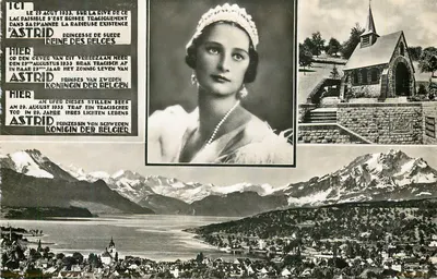 Astrid, reine des Belges — mort tragique au lac d'Astrid — Photoglob-Wehrli AG, Zurich