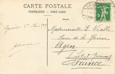 Ginevra - Ponte del Mont-Blanc — Phototypie Co., Neuchâtel, n°3030 — Verso