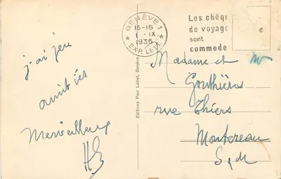 Bureau International du Travail — bâtiment principal à Genève — éditeur Paul Lebet, n° 10 — Verso