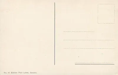 Genewa. Most Mont-Blanc — widok panoramiczny — Wydawnictwo Paul Lebet, nr 15 — Rewers