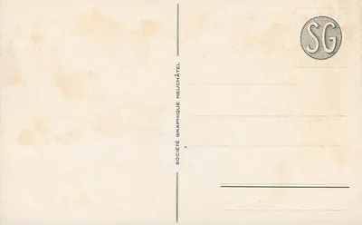 Genewa - Pałac Narodów — widok z łabędziem i łęgami — Société Graphique Neuchâtel, n°65 — Rewers