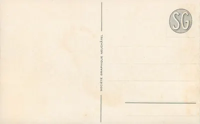 Genebra - Ponte do Mont Blanc e Ilha Rousseau — Sociedade Gráfica Neuchâtel, n°62 — Verso