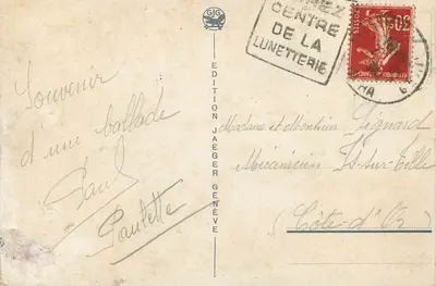 Ginevra - Il Palazzo delle Nazioni — vista nord e sud — Edizione Jaeger Ginevra — Verso