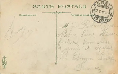 Ginebra — Panorama de los Puentes de los Bergues y del Monte Blano — L.V. & Cie, n°1091 — Reverso