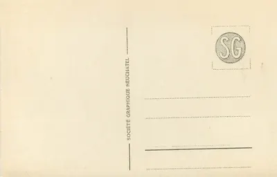 Hospicjum Grande Saint-Bernard w zimie — Société Graphique Neuchâtel — Rewers