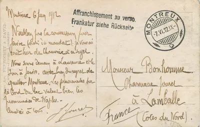Montreux — nabrzeża i Góra Środkowa — Wydawnictwo Amt. Peprochet & David, nr 318 — Rewers