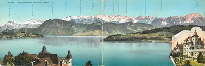 Lucerne. Alpenpanorama von Villa Maria — E. Goetz, Fotografie. Luzern, Nr. 4591