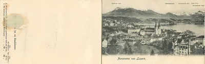 Dreifachansicht Panorama von Luzern — Rückseite
