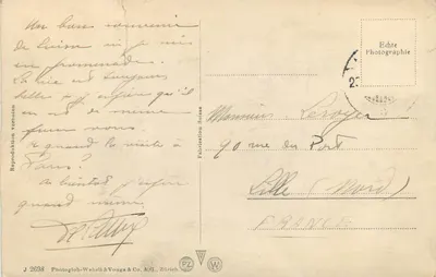 Zurych — Sójki nad rzeką — Photoglob-Wehrli & Co. A.G., Zurych, nr J 2698 — Rewers