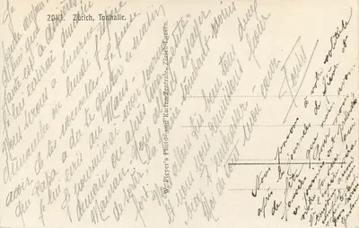 Zurych, Tonhalle — wydawca W. Pleyer, n° 2043 — Rewers