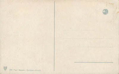 Zurique. Zürichhorn e as Alpes. — Paul Bender, Zollikon-Zurique — n°531 — Verso