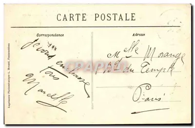 Palácio de Fontainebleau — A Terrasse do Lago das Carpas e o Velho Teatro — Coleção Artística L. Menard n°25 — Verso