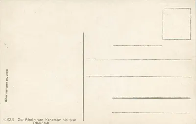 Rzeka Rhena od Konstancji do Rhinfall — Wydawnictwo Photoslob & Co., Zurych, n° 5838 — Rewers