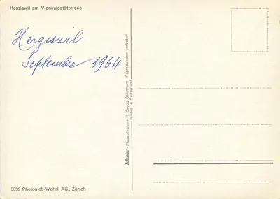 Hergiswil am Vierwaldstättersee — vista aérea — Photoglobe-Wehrli AG, Zürich — Verso