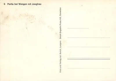 Część przy Wengen z Jungfrau — Samedan AG, Engadine — nr 3 — Rewers