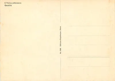 Vue de Gandria — passage sous un arc — ristorante — éditeur Engelberger, n° 5066 — Verso