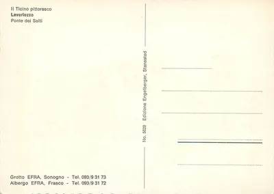Brug van de Sprongen — Lavertezzo, Ticino — Uitgave EFRA, n° 5628 — Achterkant