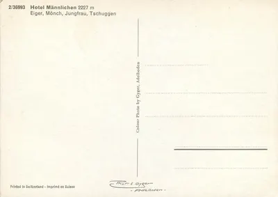 Hotel Männlichen — 2227 m — Foto E. Gyger, Adelboden — Rewers
