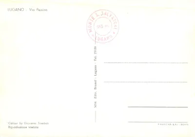Mercado na Via Baggì em Lugano — editor P. Marzari & S.Chiò, n°5054 — Verso