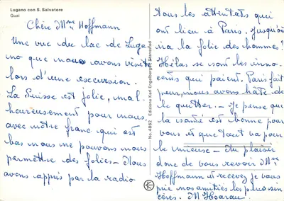 Lugano — Widok na jezioro — Wydawnictwo Karl Engelberg, nr 4862 — Rewers