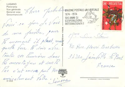 Lugano — General View — UNIONE POSTALE UNIVERSALE — Back