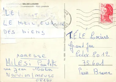 Swissminiatur Melide — vista geral — edição Engelberger, n° 8260 — Verso