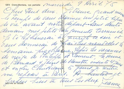 Crans-Montana, widok częściowy — wydawnictwo Martigny n°12673 — Rewers