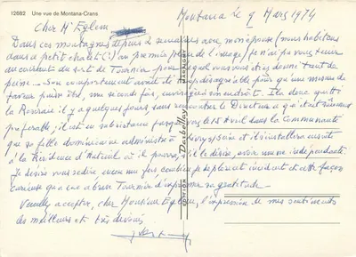 Montana-Crans — widok zasnieżonych gór — wydawnictwo Darbelley n°12682 — Rewers