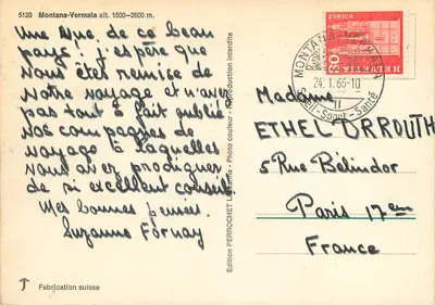 Montana-Vermala — widok zimowej górzystej sceny — Wydawnictwo Perrochet, nr 5120 — Rewers
