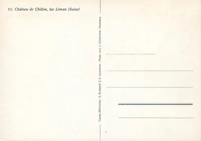 Zamek w Chillon — jezioro Leman (Szwajcaria) — Karty ERSACOLOR, S.A. Lausanne — Rewers