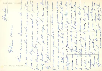 Montreux — Widok jeziora i domów — Photoglob-Wehrli SA, Zurych, n° 2498 — Rewers