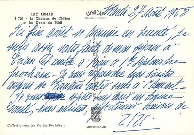 Zamek Chillon — Lac Léman i Zęby Południa — Lumicad J 701 — Rewers
