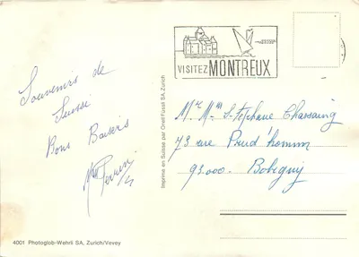 Montreux — Odwiedź Montreux — wydawca Orell Füssli SA Zurich — Rewers